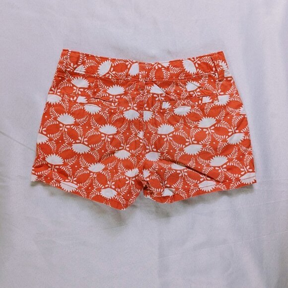 Old Navy Coral & White Floral Print Chino Shorts Girls Size 12 - Picture 2 of 5